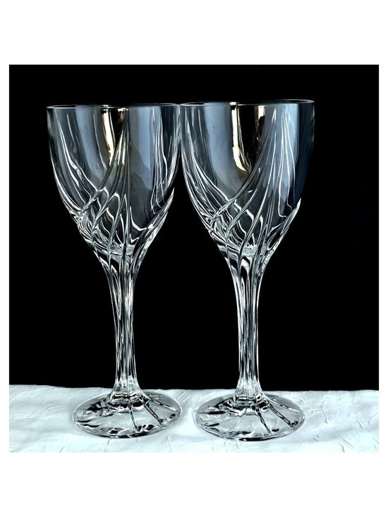 Lenox Other - Lenox Crystal Debut Water Glasses 8.25" set-2 vertical swirl fine cut crystal